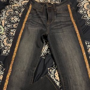 Skinny glitter jeans!! Like new!!